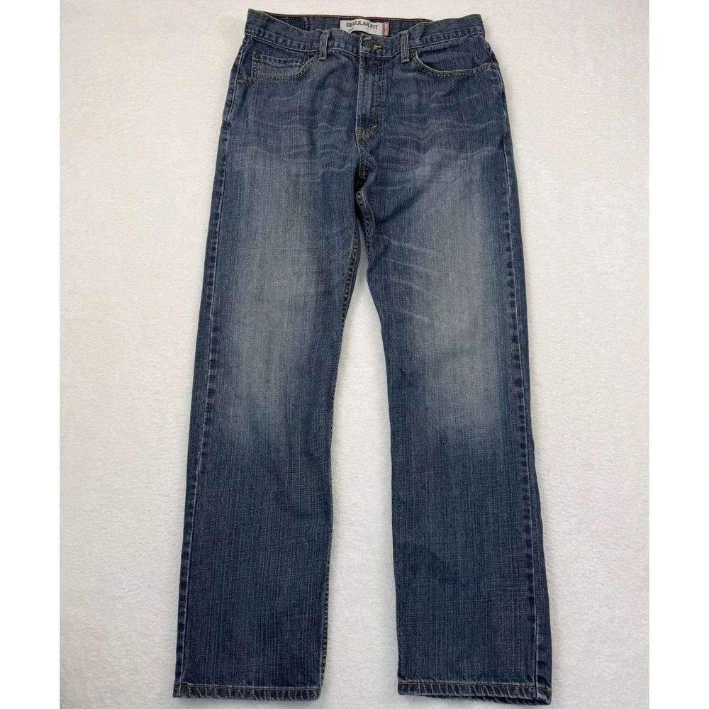 Levi's‎ 505 Regular Fit Jeans Mens 34x32 Blue Denim Straight Leg Grunge Y2K